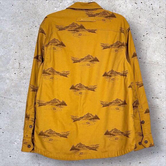 Alaskan Hardgear Flannel Shirt Mens Medium Mountain AOP Long Sleeve Button - Picture 4 of 10